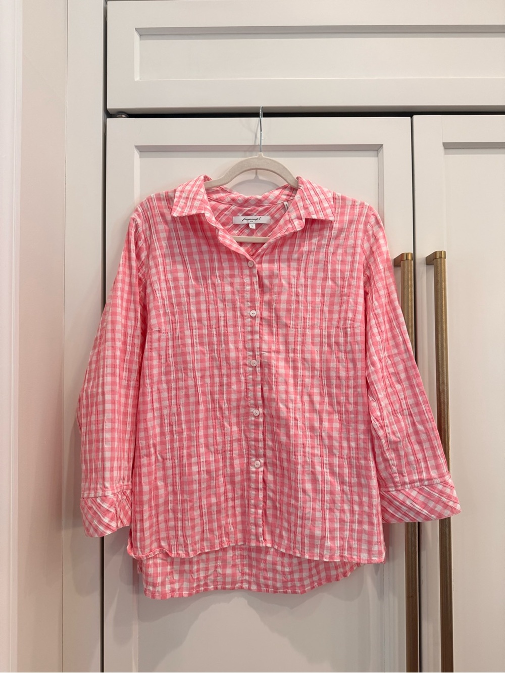 Foxcroft Pink Plaid Button-Down Kids Shirt